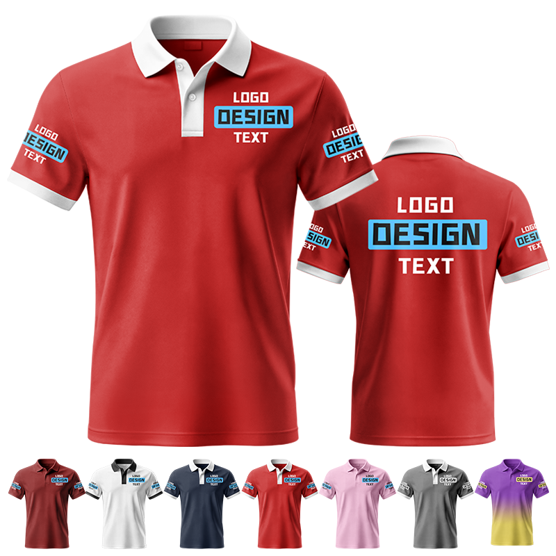Custom Event Printed Polo Shirt with Brand Logo for Team Building Event