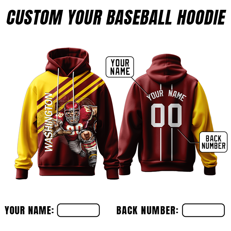 Custom Printed Hoodie with Front Logo and Sleeve Text for Company Team School Event Gifts