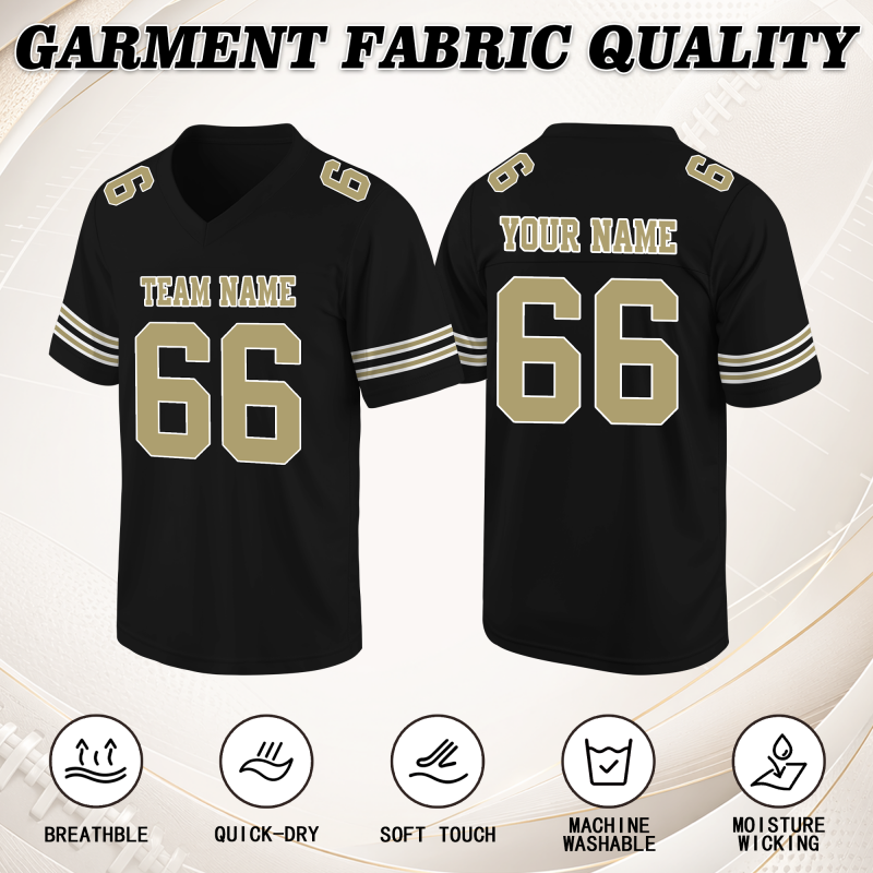 Custom Football Fan Shirt Tournament Style Stitched Printed Name Number