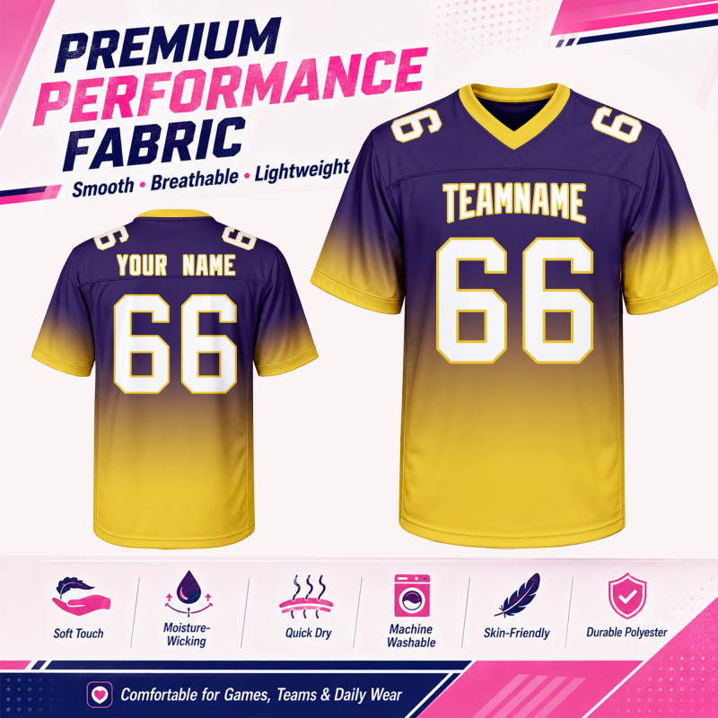 Lightweight Personalized Team Football Jersey Stitched Printed Team Customization
