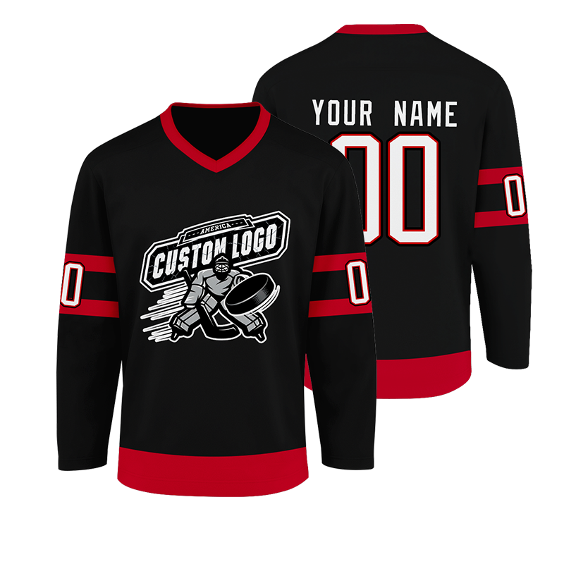 Stitched Printed Personalization Custom Hockey Team Jersey with Stitched Printed Name Number Logo for Team Uniforms