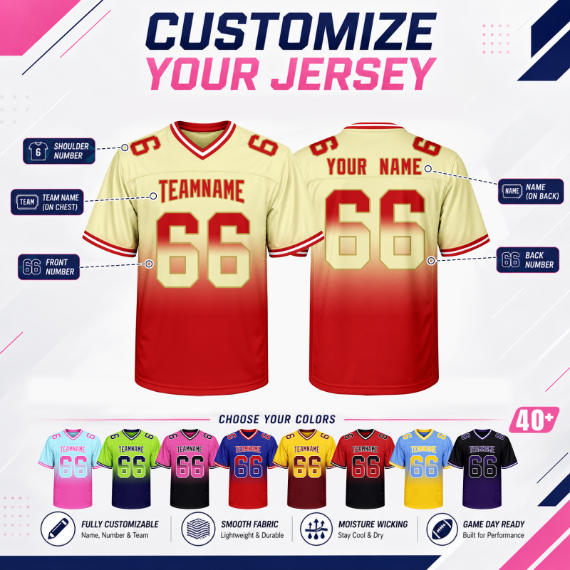 Sleeve Stripe Custom Football Fan Jersey with Custom Lettering
