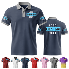 Custom Group Printed Polo Shirt with Event Logo Printed Design for Trade Show Teams