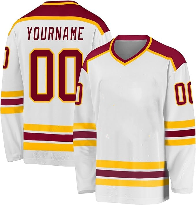 Custom Hockey Team Uniform Stitched Printed Hockey Design with Stitched Printed Name Number Team Logo for Men Women Youth Kids