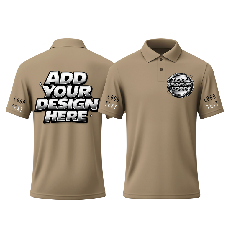 Custom Printed Polo Shirt with Printed Logo Name Text for Golf Shirt