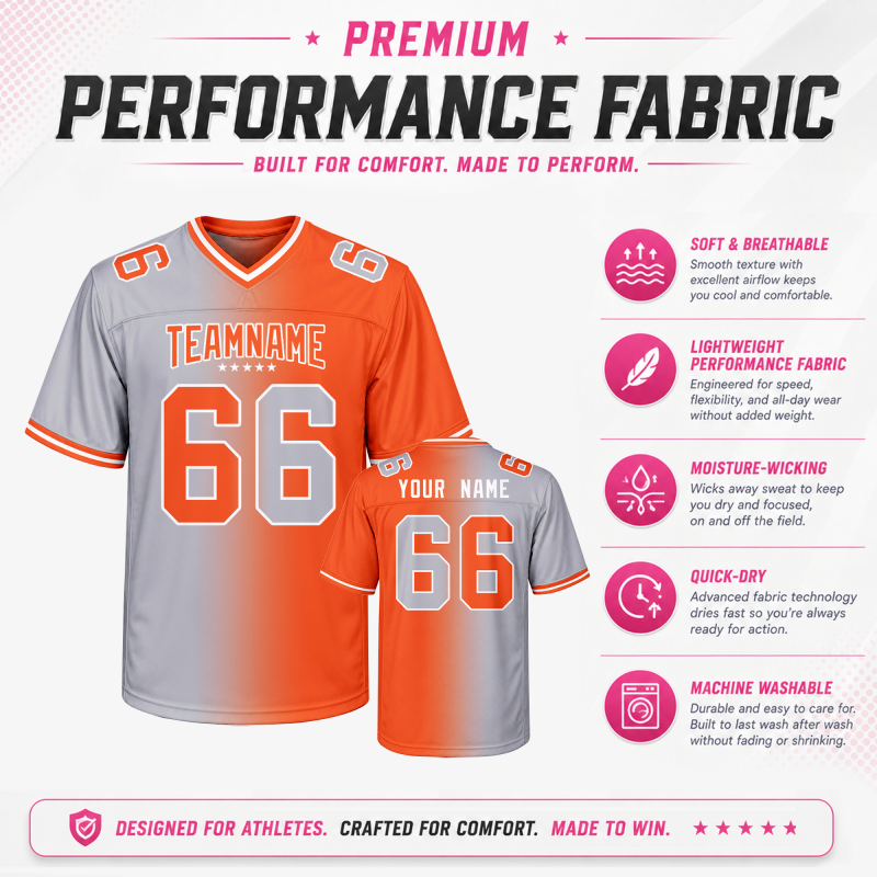 Custom Football Jersey with Personalized Team Logo