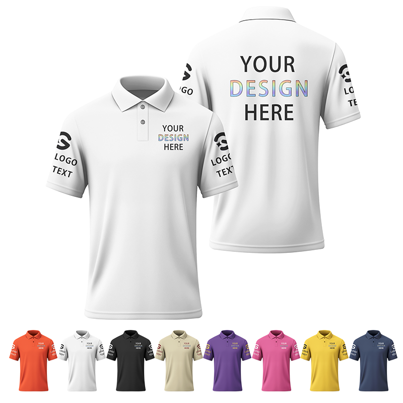 Custom Printed Polo Team Uniform with School Logo for Restaurant Uniform