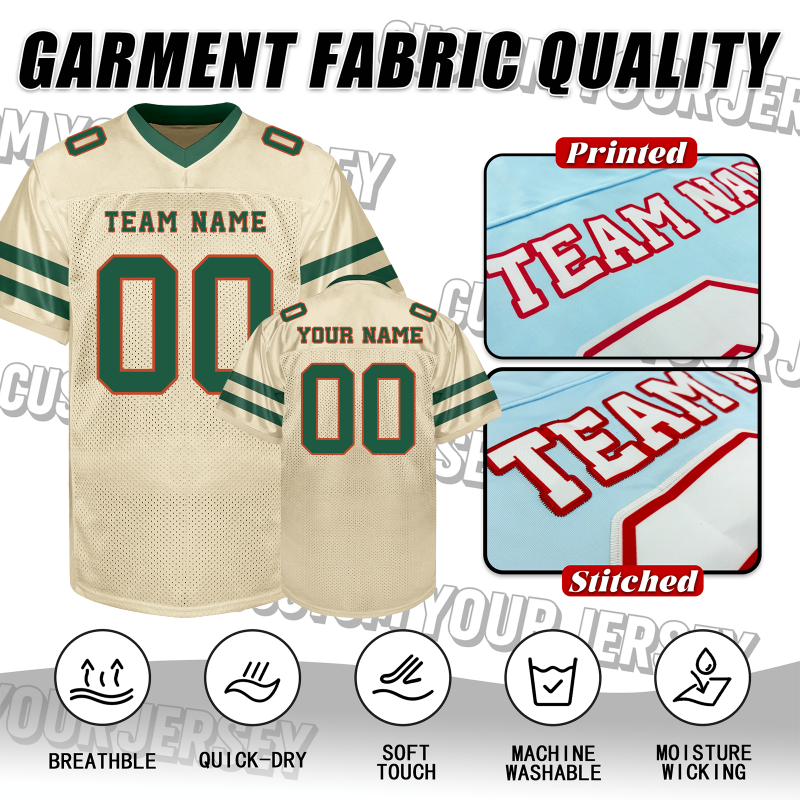 Vintage Custom Team Football Uniform with Name Number and Logo
