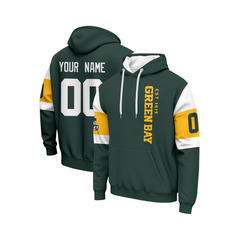 Custom Printed Pullover Hoodie with Front Logo and Sleeve Text Printed Design for Sports Teams