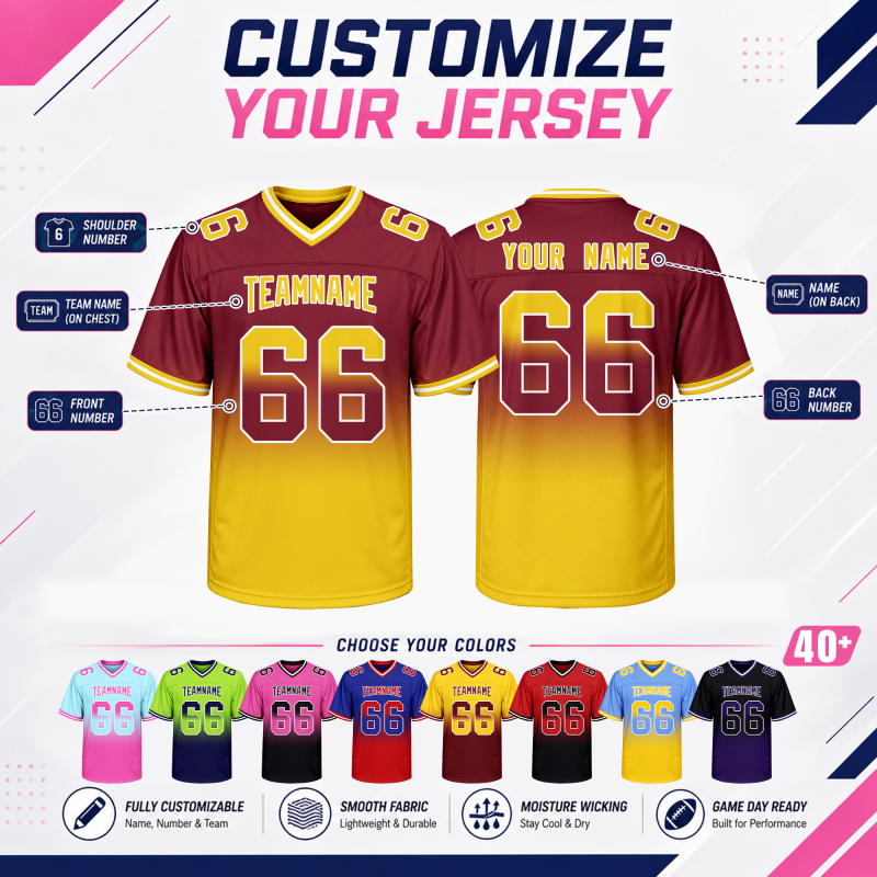 Custom Football Game Jersey Stitched Printed Team Logo for Men Women Youth Kids