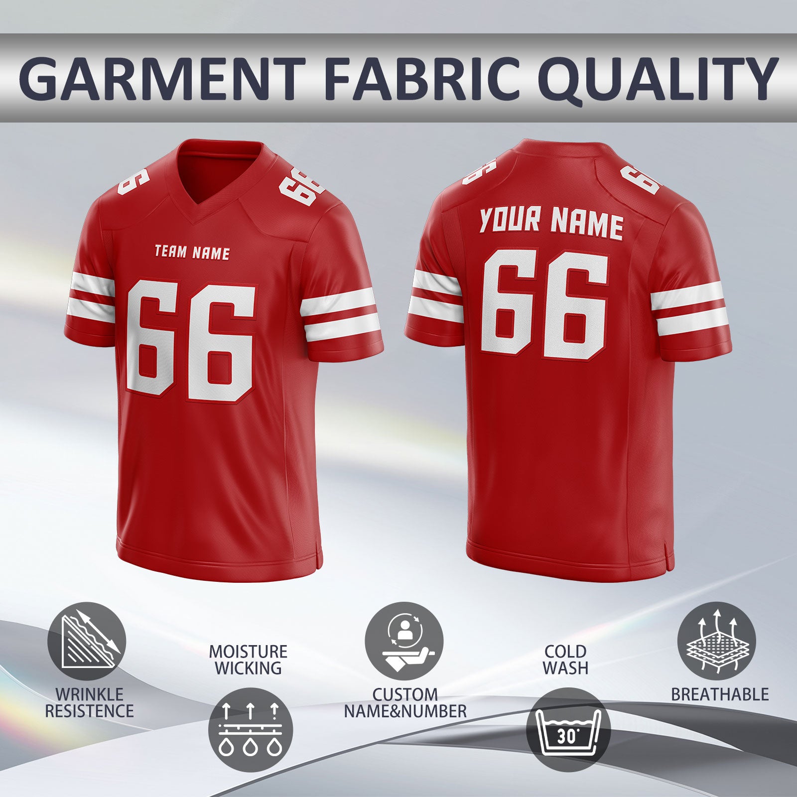 Custom Football Team Uniform with Custom Front and Back Fan Gift