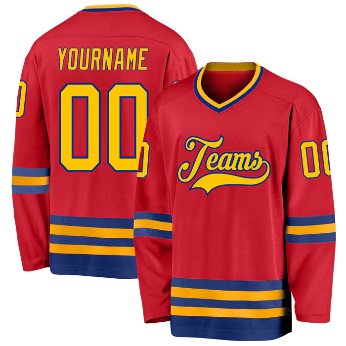Custom Hockey Fan Jersey Stitched Printed Hockey Design with Stitched Printed Name Number Logo for Team Uniforms