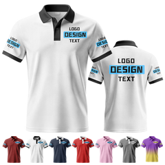 Custom Golf Printed Polo Shirt with Custom Printed Logo Name Text for Staff Team Events