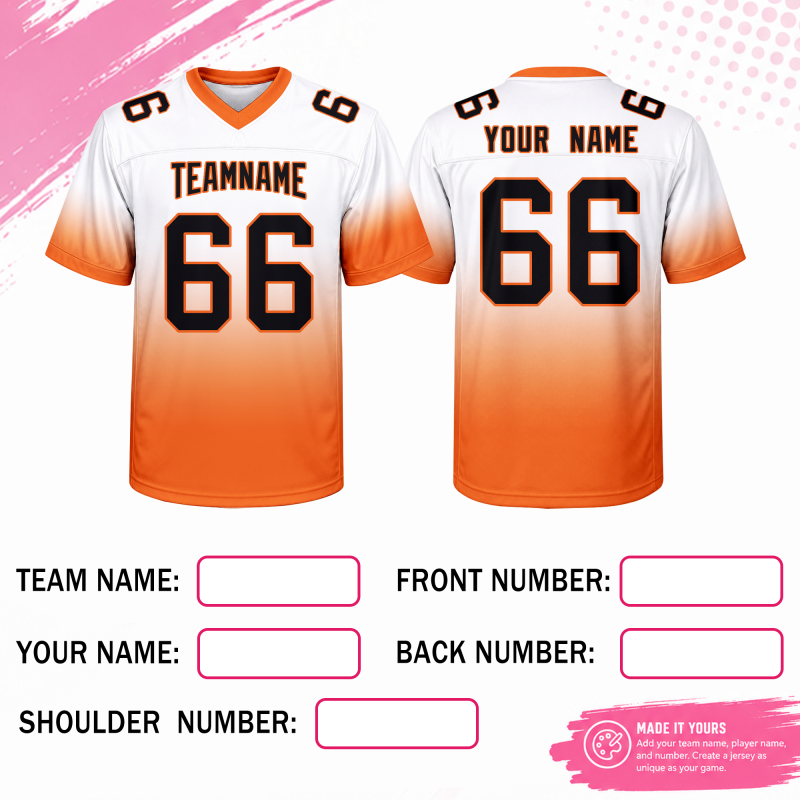 Custom Youth Football Jersey with Back Name and Number for Friends and Families
