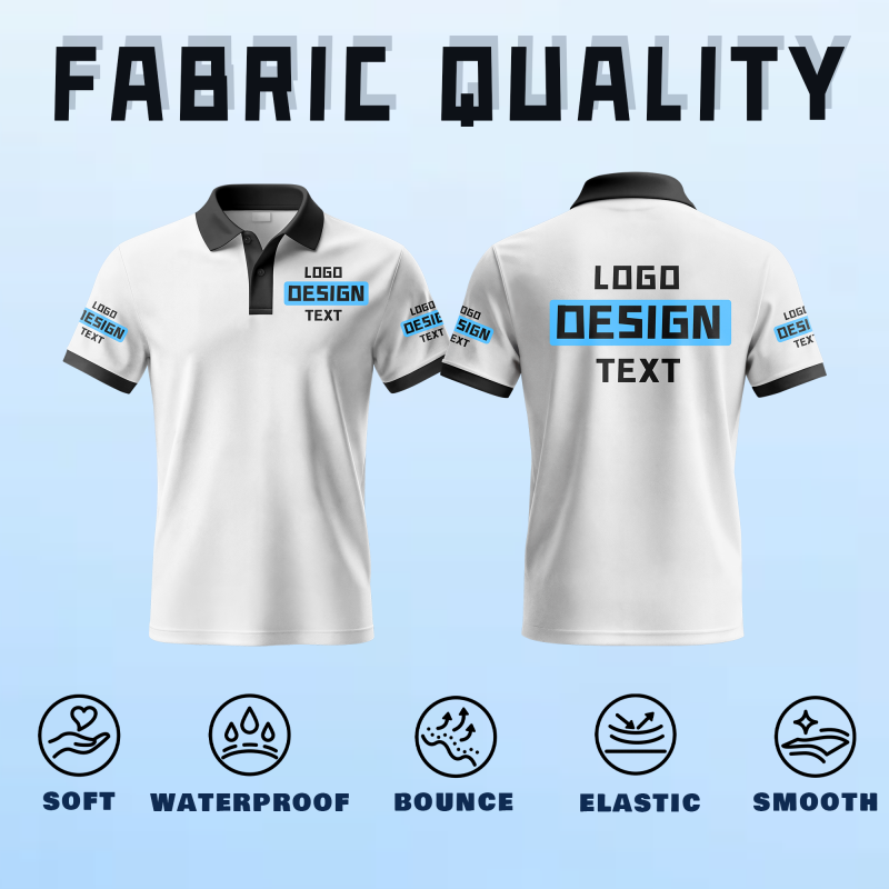 Custom Golf Printed Polo Shirt with Custom Printed Logo Name Text for Staff Team Events