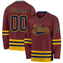 Custom Hockey Fan Shirt Stitched Printed Team Logo with Stitched Printed Team Logo Name Number for Hockey Clubs