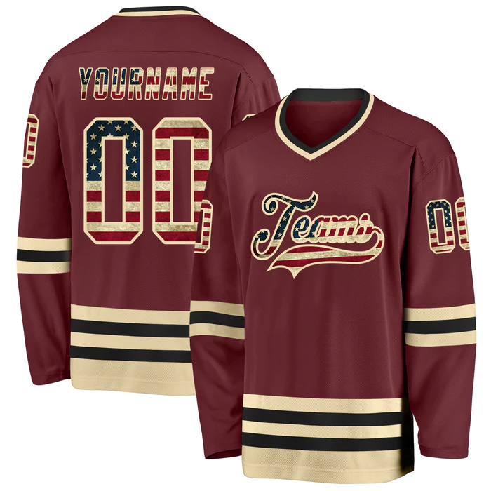 Custom Hockey Game Jersey Stitched Printed Team Logo for Youth Teams with Stitched Printed Name Number Logo for Team Uniforms