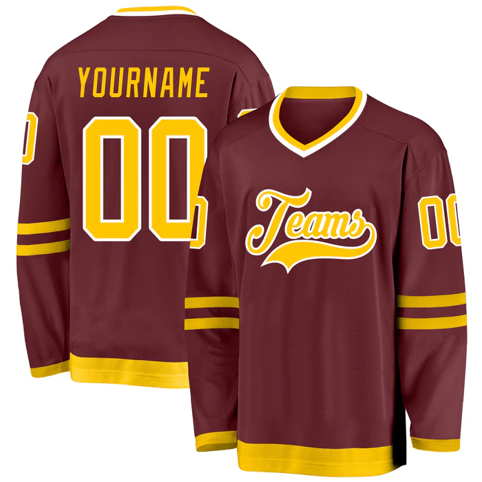 Personalized Hockey Team Jersey Striped Stitched Printed Custom Design with Stitched Printed Name Number Team Logo for Men Women Youth Kids