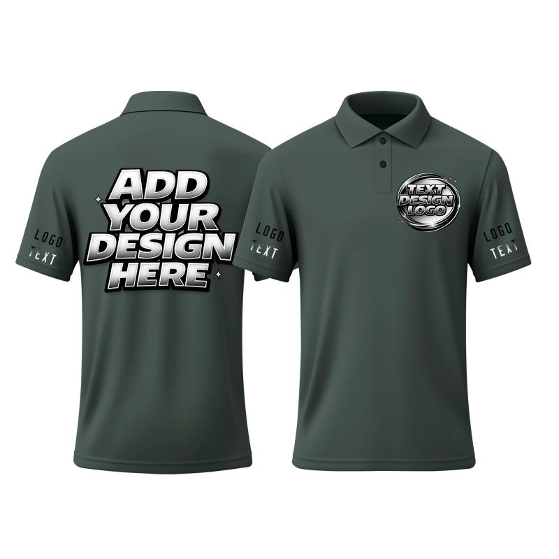 Custom Work Printed Polo Shirt with Chest Logo for Trade Show