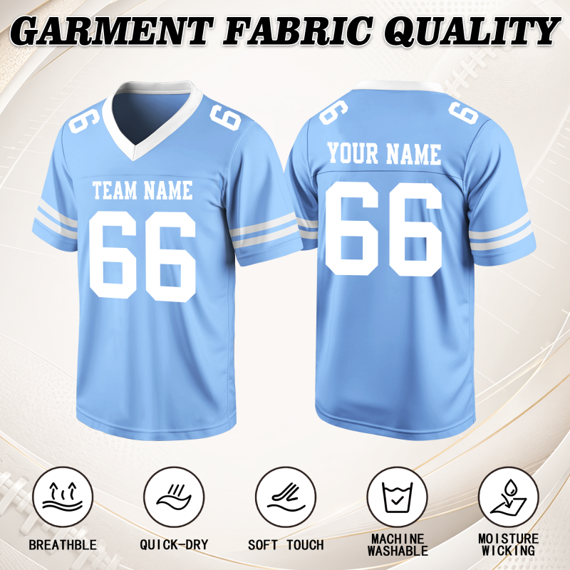 Custom Football Jersey V Neck Stitched Printed Personalization