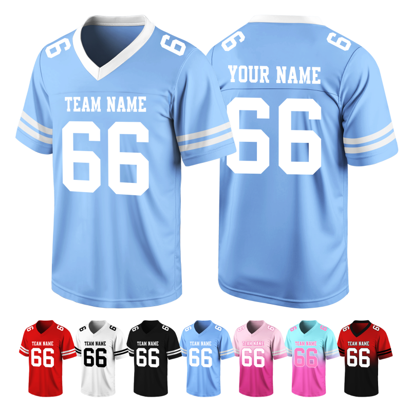 Custom Football Jersey V Neck Stitched Printed Personalization