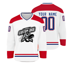Custom Hockey Fan Shirt with Player Name and Number with Player Name Number Team Logo for Game Day and Gifts