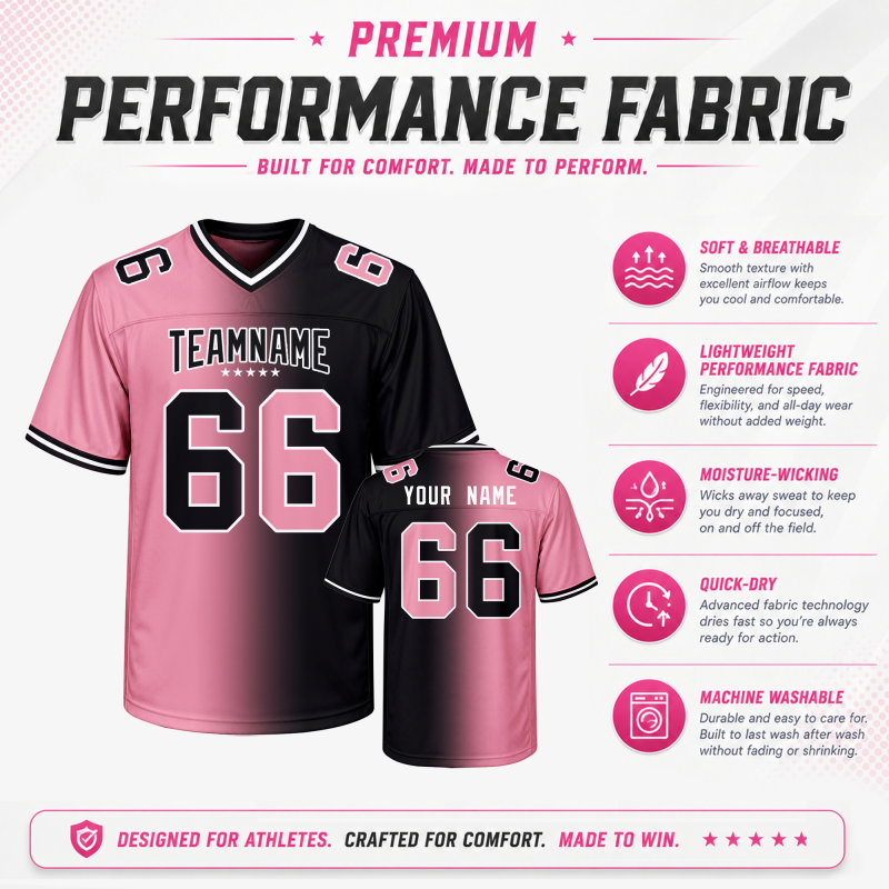 Custom Football Team Jersey with Sleeve Number Fan Gift