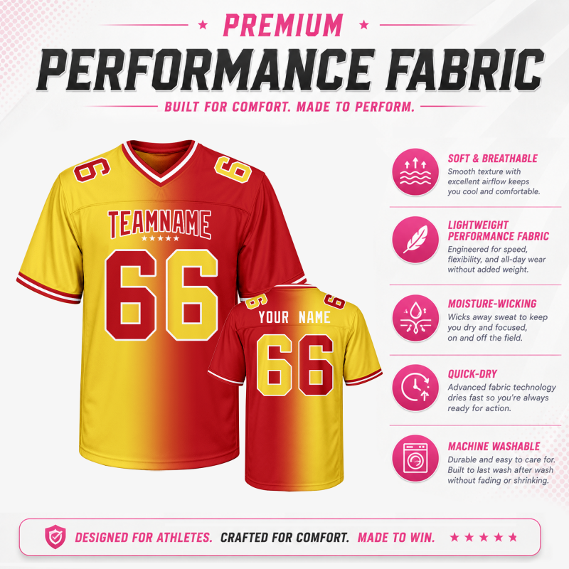 Custom Football Uniform with Your Name and Number for Team Gift