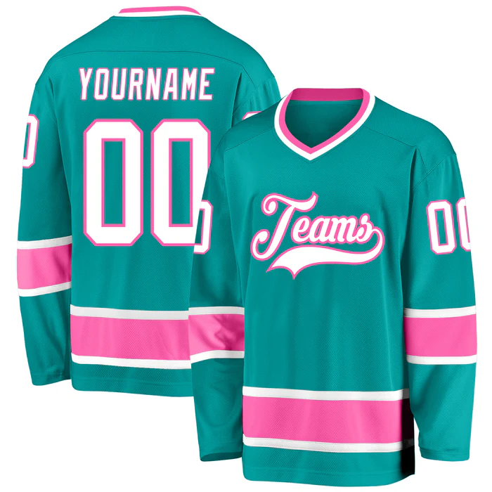 Ice Rink Style Custom Hockey Jersey with Personalized Team Logo with Stitched Printed Name Number Logo for Team Uniforms