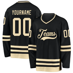 Striped Custom Hockey Fan Shirt with Shoulder Patch with Custom Chest Logo Back Name Number and Sleeve Patch