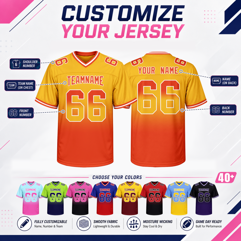 Cropped Custom Game Day Football Jersey Stitched Printed Personalization