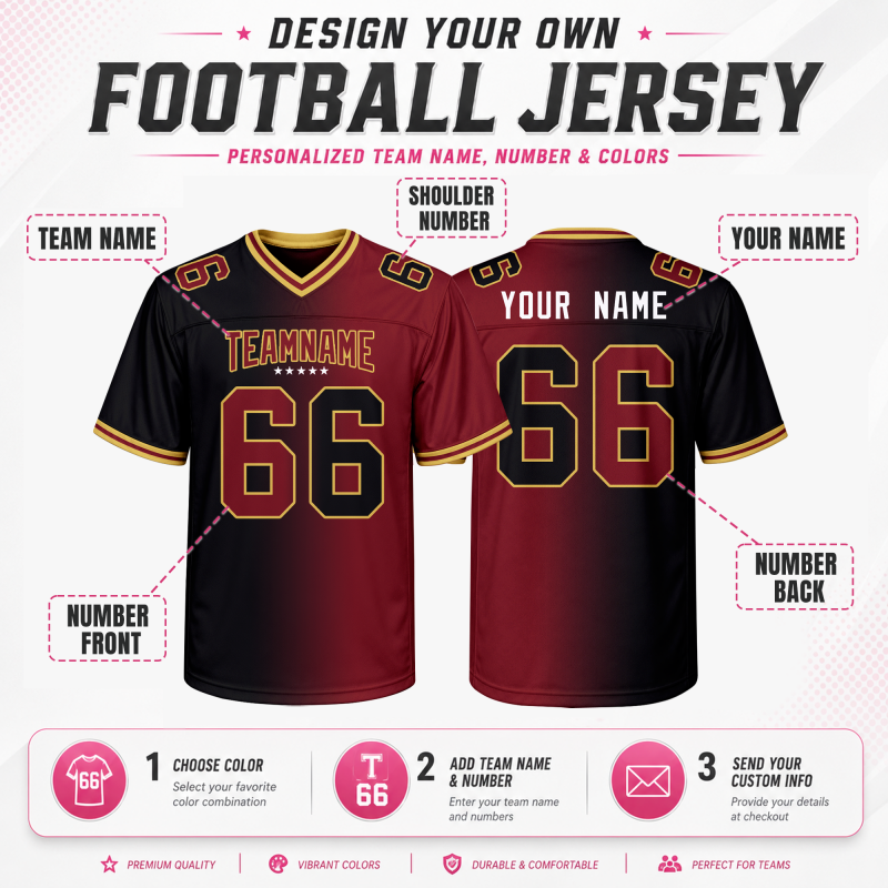 Personalized Football Jersey Stitched Printed Name Number for Corporate Groups