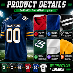 Custom Football Uniform Solid Stitched Printed Team Logo