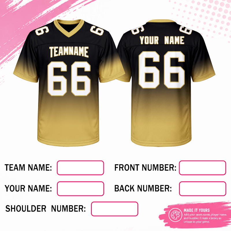 Custom Football Fan Shirt with Name Number and Logo for Class Reunion Groups