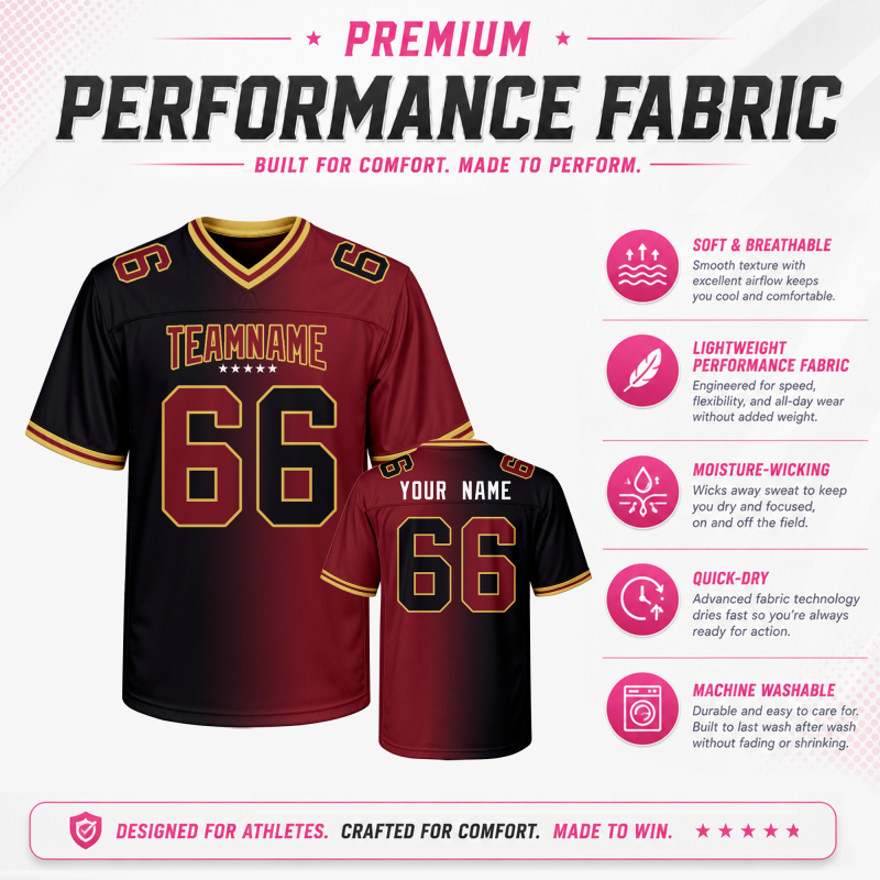 Personalized Football Jersey Stitched Printed Name Number for Corporate Groups