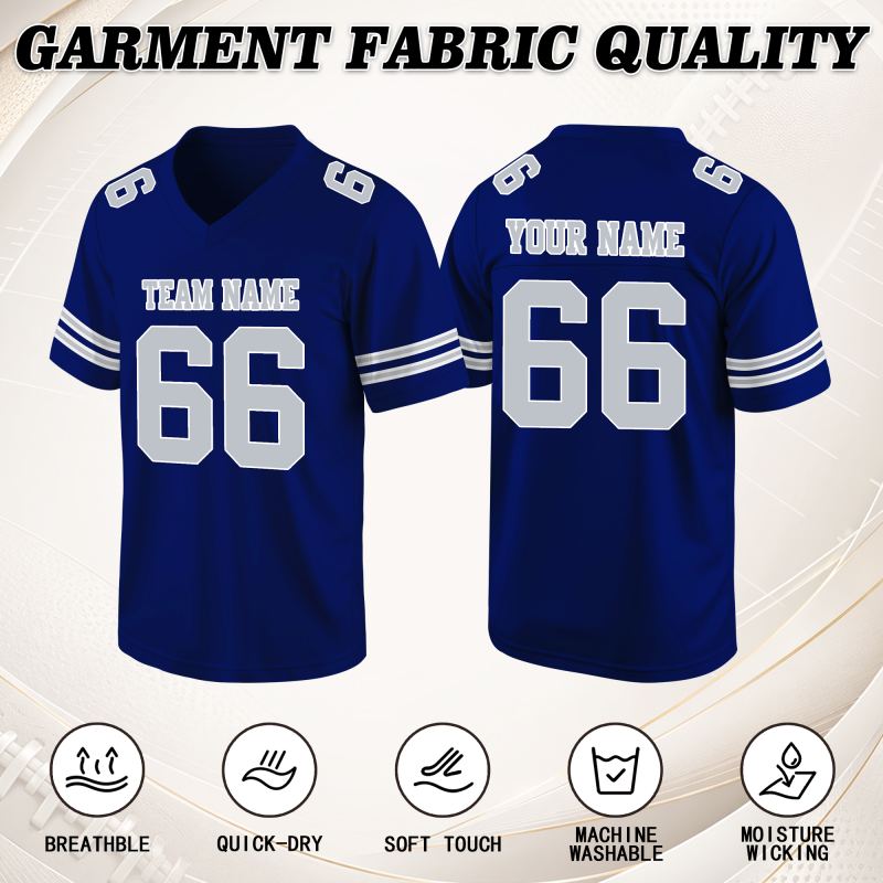 Sporty Custom Football Fan Jersey Stitched Printed Personalization