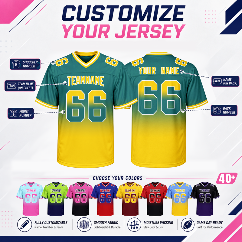 Slim Fit Custom Football Game Jersey for Family Matching