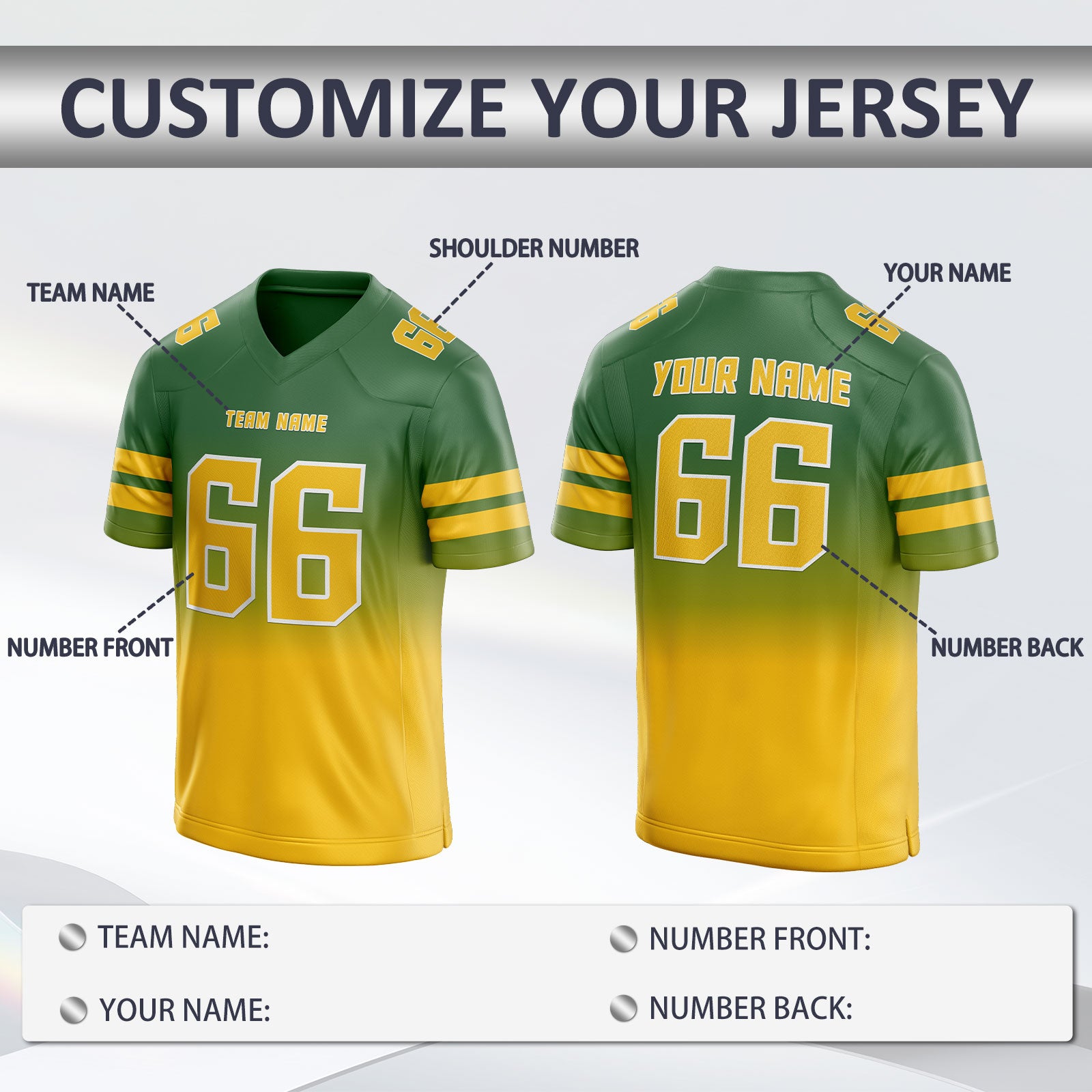 Custom Football Team Uniform Stitched Printed for Fundraiser Event
