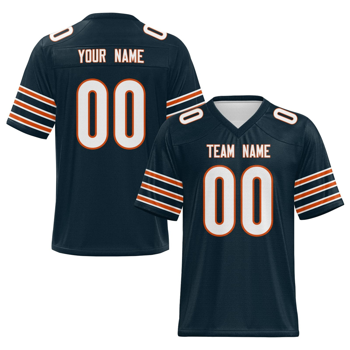 Game Uniform Style Custom Football Fan Shirt with Custom Text and Number