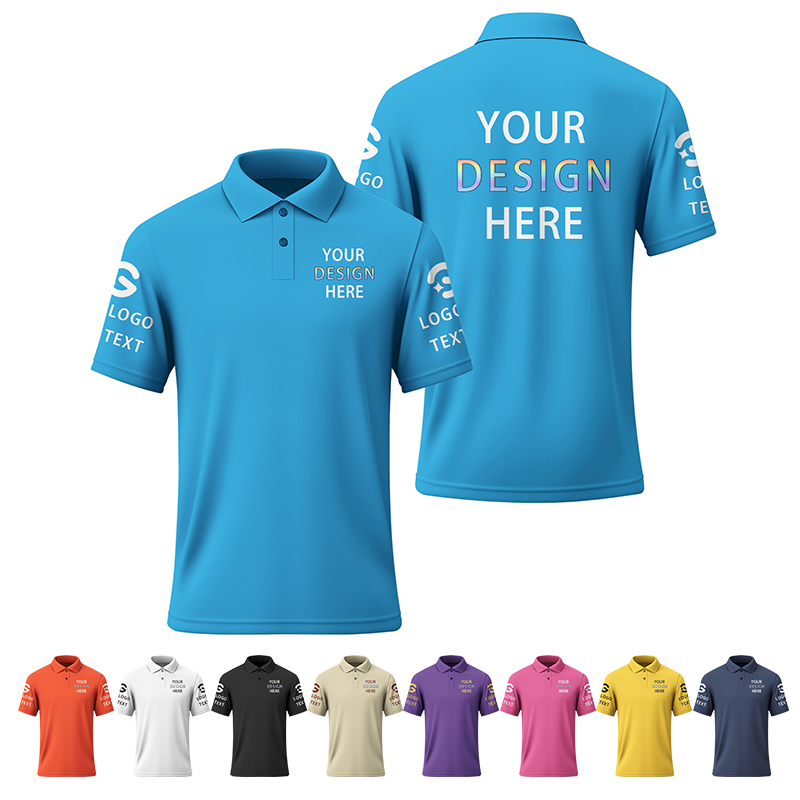 Personalized Printed Polo Uniform with Team Text for Company Team Work Golf Events