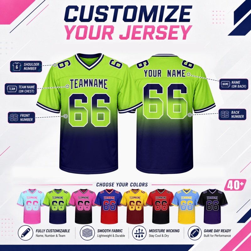 Custom Game Day Football Jersey Stitched Printed Team Customization