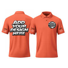 Custom Logo Printed Polo Shirt with Custom Printed Logo Name Text for Staff Team Events
