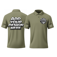 Custom Printed Polo Shirt with Team Text Printed Design for Small Businesses