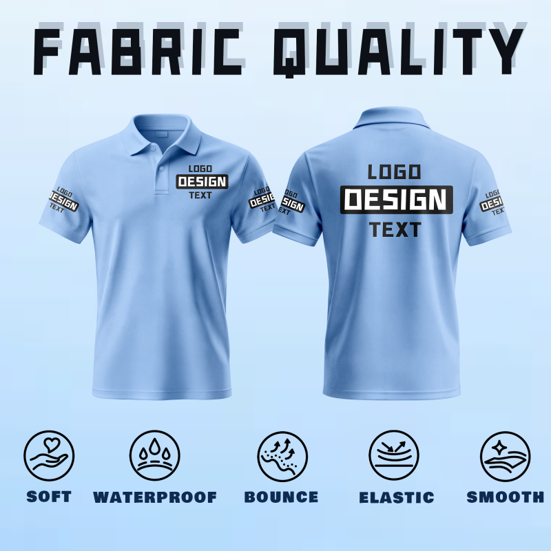 Personalized Golf Printed Polo Shirt with Chest Logo for Cafe Staff