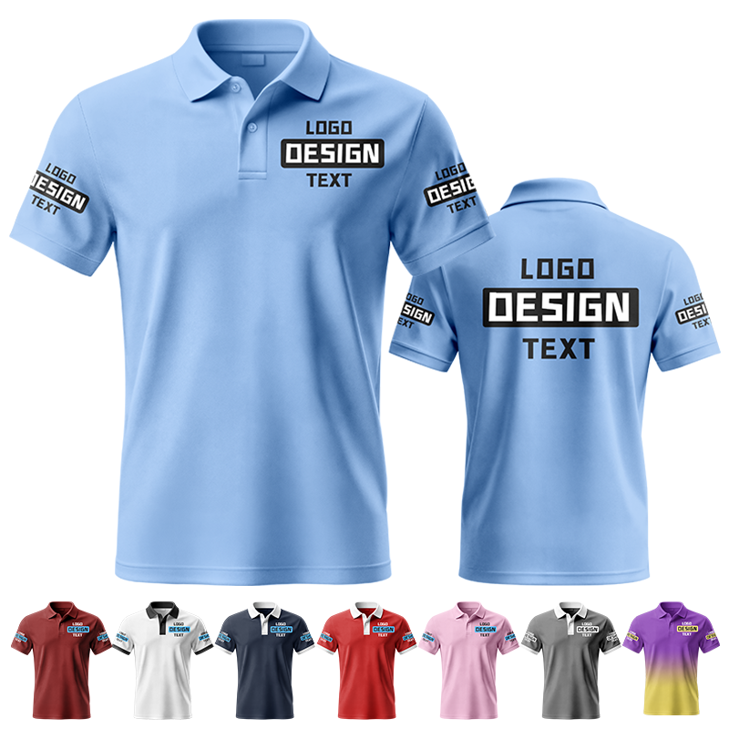 Personalized Golf Printed Polo Shirt with Chest Logo for Cafe Staff