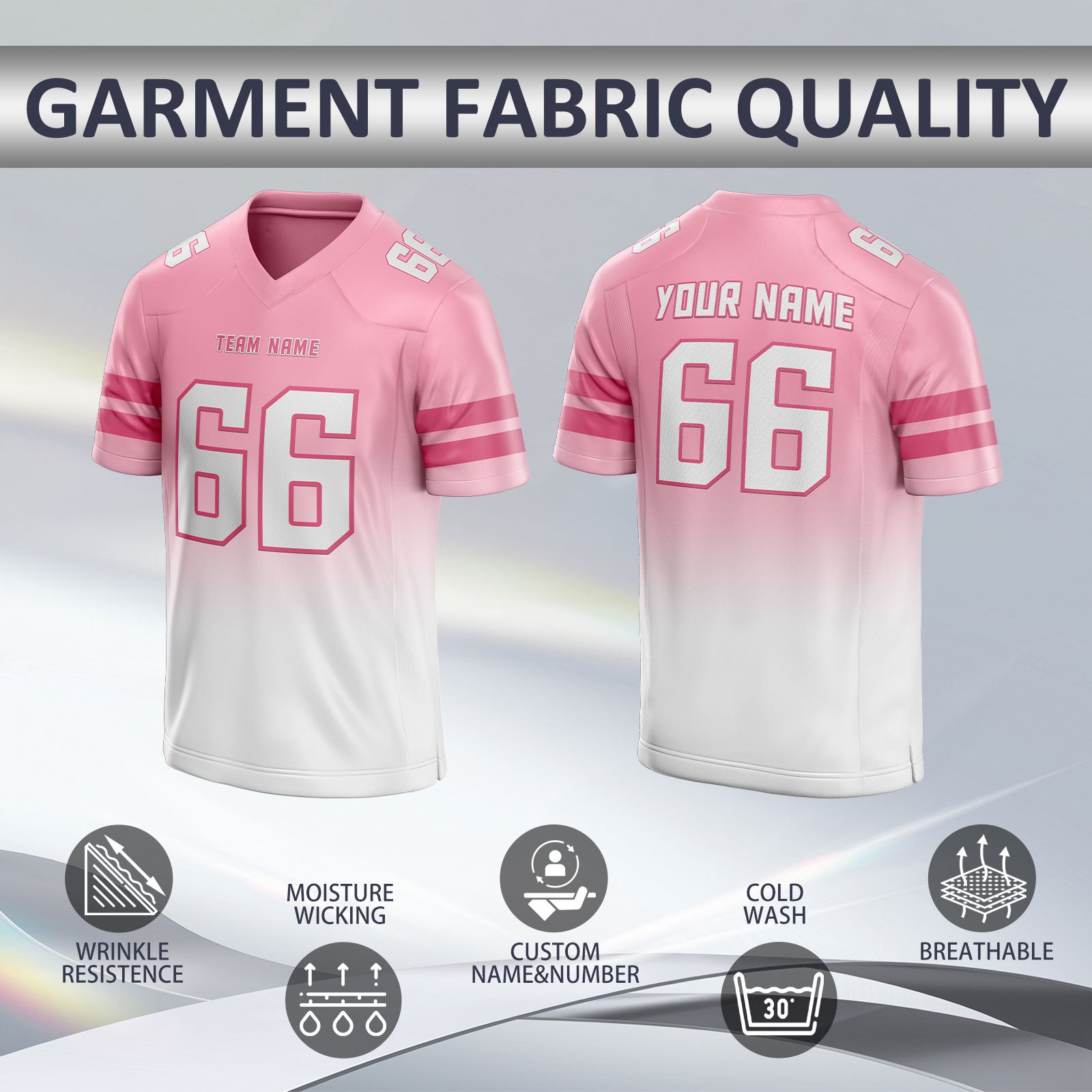 Personalized Team Football Jersey with Custom Patch Logo for Little League Teams