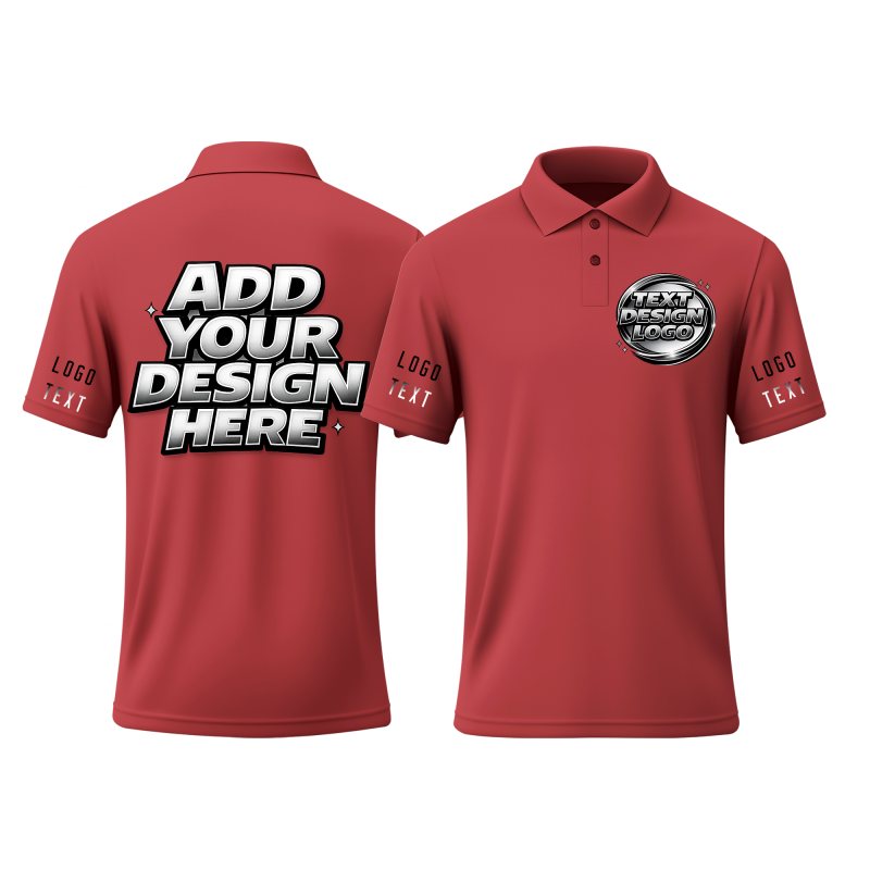 Custom Short Sleeve Printed Polo Shirt with Chest Logo for Group Outfit