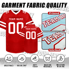 Custom Football Fan Shirt with Back Name and Number Football Gift