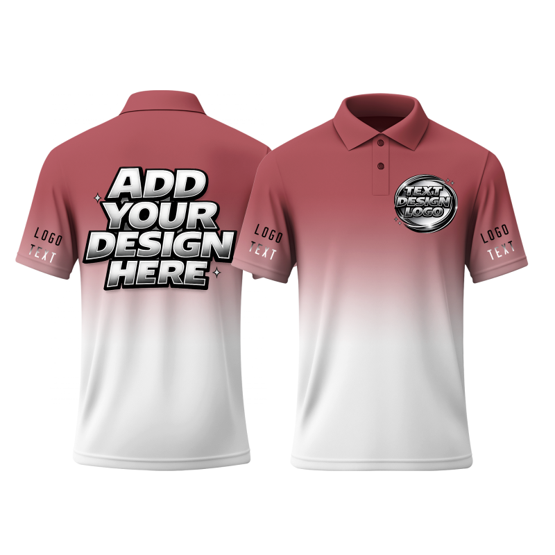 Custom Printed Logo Polo Uniform with Custom Printed Logo Name Text for Staff Team Events