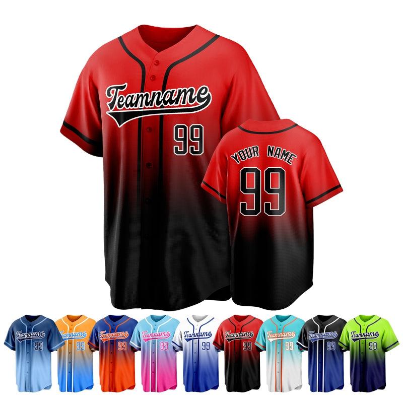 Custom Button Down Baseball Jersey Breathable Embroidered Team Logo